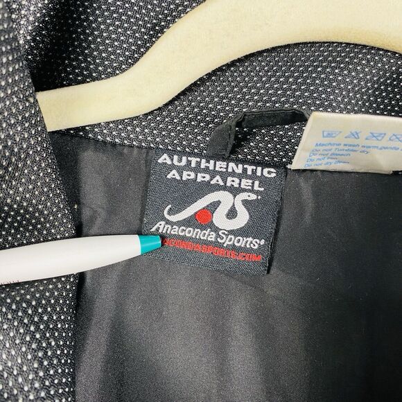 Authentic Apparel Anaconda Sports Black Windbreaker Jacket Pocket Sz XL ( ISA ) - Picture 6 of 7